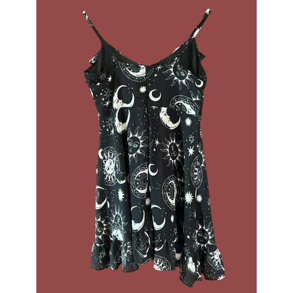Killstar Black Crescent Moon Celestial Gothic Punk Dress Small Whimsigoth - Picture 3 of 6
